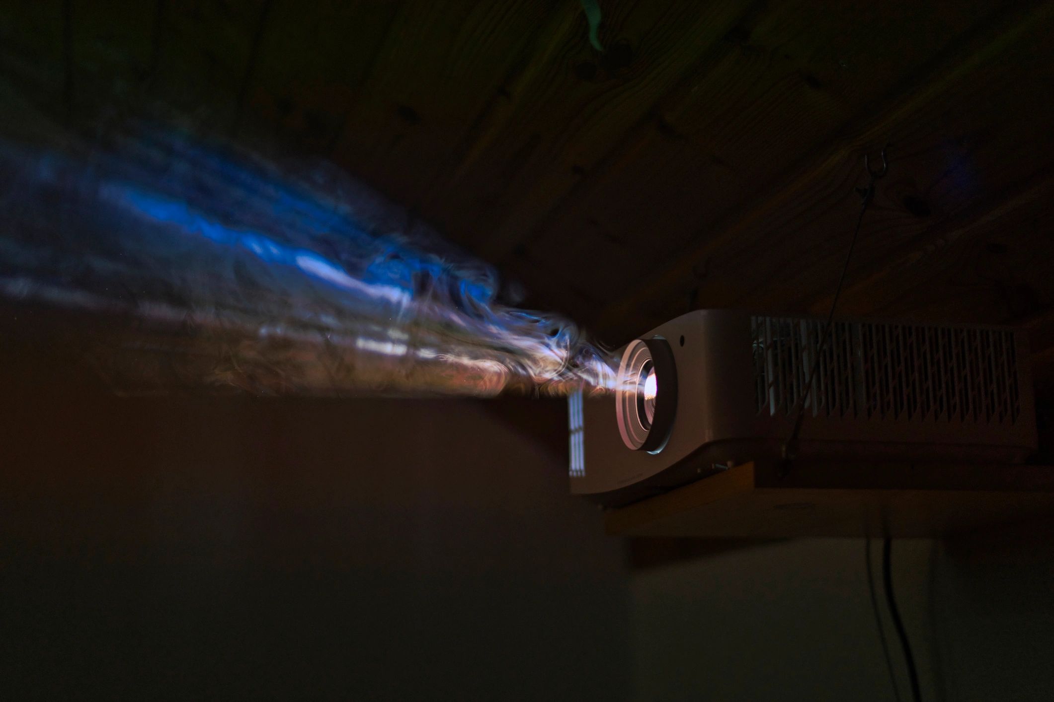 Projector beam in an installed presentation environment