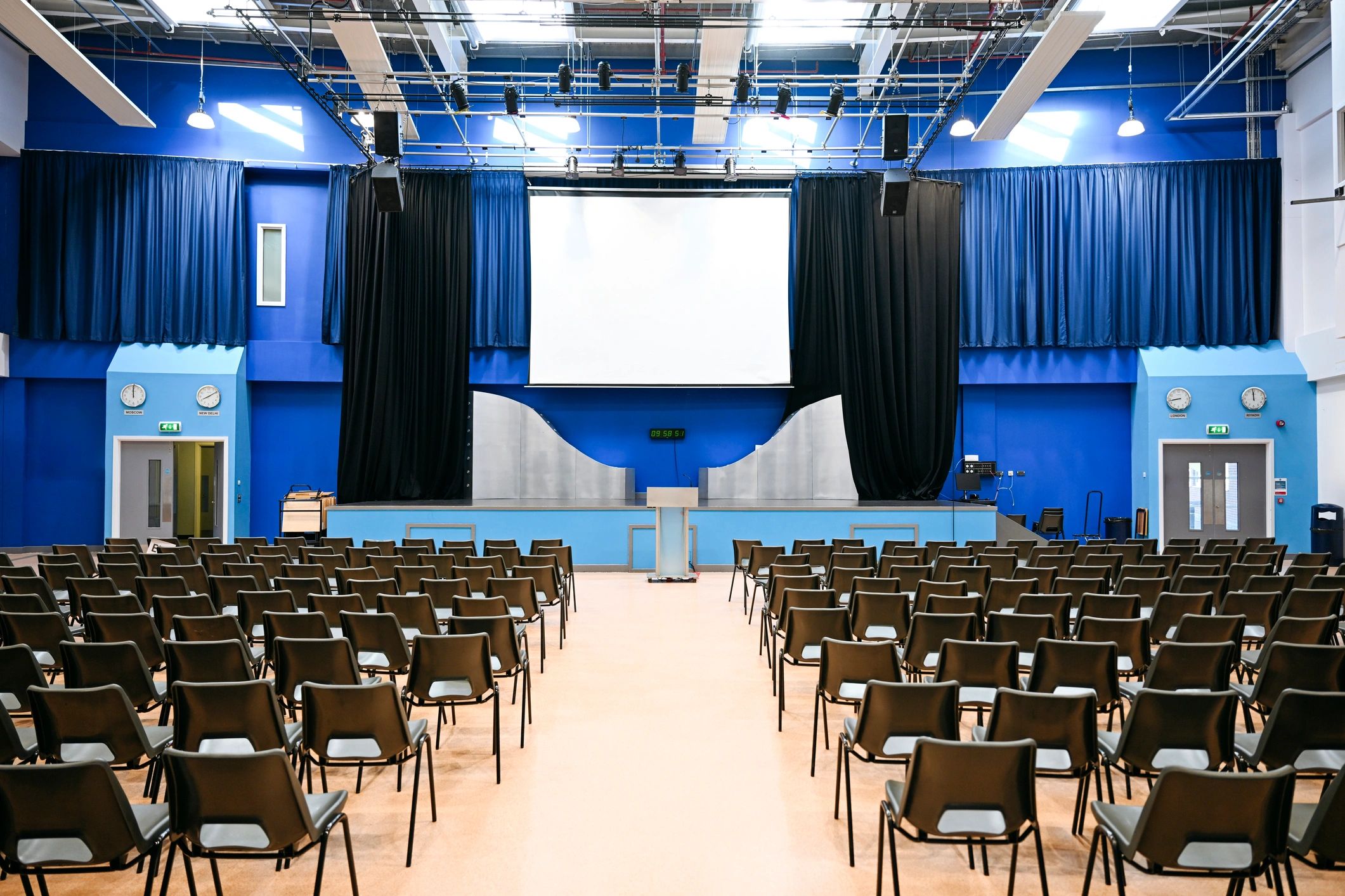Conference room and presentation environment ready for AV installation